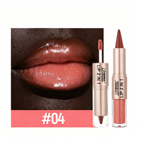 Crayon à lèvres 2-en-1 marron nude rose effet miroir, dégradé, mat, waterproof, pour un maquillage sexy