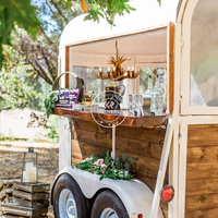 Remorque Bar Mobile Vintage pour Chevaux, Remorque de Restauration pour Café, Mariages, Événements, Festivals et Entreprises de Boissons