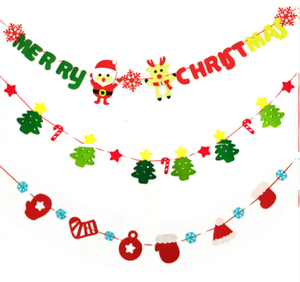 Premium Festival Decoraciones de fieltro Suministros para fiestas Decoraciones navideñas Bandera de fieltro Banner - Product Image 2