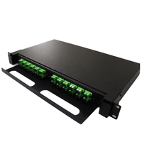 48 Port jenis laci hitam bingkai distribusi serat optik ODF Panel tambalan