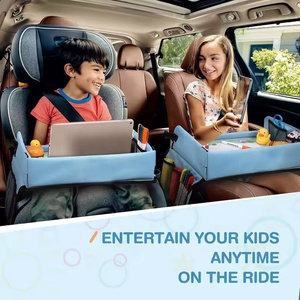 Vassoio da gioco per bambini con colori neutri, tavolo e supporto per telefono, vassoio da viaggio per bambini, accessorio per <span class=keywords><strong>seggiolini</strong></span> auto - Product Image 4