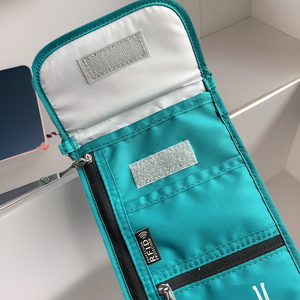 RFID Anti-hırsızlık Vintage Düz Renk Polyester Crossbody Çanta Su Geçirmez Taşınabilir Cüzdan Pasaport Uçak Bileti Tutucu Cep Telefonu - Product Image 3