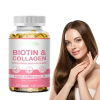 Capsules de biotine VitaSpring en gélule molle, supplément de vitamine C pour les cheveux, la peau et les ongles, marque privée, 25000 mcg, capsules de biotine en gélule molle au collagène