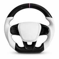 Volant en cuir blanc personnalisé avec fibre de carbone pour Ford Focus ST RS Fiesta 2014-2018 Performance Modifié