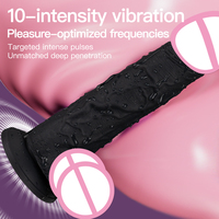 18,5cm (7 Zoll) Kabelloser Ferngesteuerter Vibrierender Dildo Weiches Silikon Realistisch 10 Vibrationsmodi IPX6 Wasserdicht USB