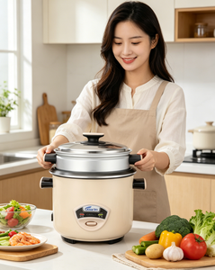 Cuisinière à riz automatique KENLY avec cuve intérieure en acier inoxydable et plateau vapeur, capacité de 2 L, fonctions cuisson et maintien au chaud, pour la maison/le bureau - Product Image 5