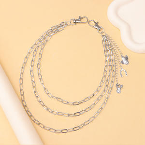 Cadena de cintura unisex estilo punk de varias capas, cadena corporal de aleación de zinc con diseño de cactus y herradura, estilo hip hop, moda casual. - Product Image 3