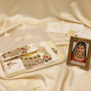 Bridal Set Fine Jewelry Gold Plated with Crystal Stone and Meenakari Elegant <b>Wedding</b> <b>Accessory</b> - Product Image 3