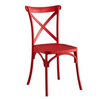 Chaise de salle à manger moderne sans accoudoirs en plastique gris, noir, rouge, blanc, avec dossier en X, pour villa, appartement et salle à manger familiale