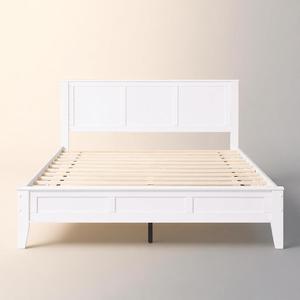 Built To Last Modern White MDF <b>Bed</b> Frame With 12 <b>Slat</b> Support <b>Bed</b> And Eco-Friendly Painted Platform <b>Bed</b> For Bedroom - Product Image 3