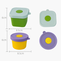 Gobelet à collation en silicone pour tout-petits avec couvercle à trou pour paille, sans BPA, anti-fuite, et boîte alimentaire