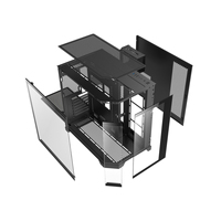 Gabinete de PC para Juegos Ruix Fish Tank Plus Full View ATX Mid Tower, Ensamblaje de PC, Gabinete Dorado, Gabinete Naranja para PC de Escritorio