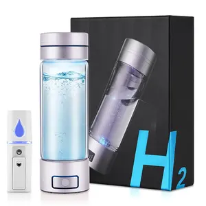 Neuester Glas-Wasserstoff-Rich-Wasserbecher 6000ppb tragbar SPE PEM H2 Wasser-Elektrolyse Wasserstoff-Wassergenerator-Flasche