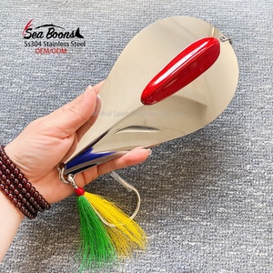 Cuillère flottante en acier inoxydable OEM de 203 mm et 425 g, imprimée pour la pêche à la traîne en rivière, leurres métalliques à paillettes, spinnerbaits, bunker - Product Image 2