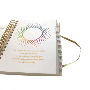 Cuaderno de planificación semanal, cuaderno con impresión personalizada de tapa dura, con divisor de pestañas, 2023