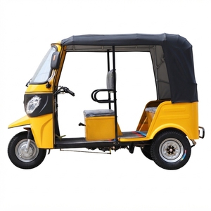 Tuk Tuk Elettrico Giallo a Tre Ruote, Triciclo Durevole con Tettoia Chiusa, <span class=keywords><strong>Taxi</strong></span> Passeggeri a Batteria per Africa/Latino America - Product Image 2