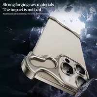Coque en alliage d'aluminium avec cadre en métal pour téléphone portable pour iPhone 12 13 14 15 16 Pro Max Protection à quatre coins Protection arrière de l'objectif