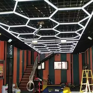 <span class=keywords><strong>Hexagone</strong></span> détaillant l'atelier lumières <span class=keywords><strong>Led</strong></span> pour magasin de voiture et Garage plafond lumières en nid d'abeille travail Garage lumière <span class=keywords><strong>LED</strong></span> - Product Image 5