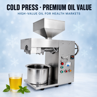Presse à huile automatique commerciale en acier inoxydable 20 kg/h, pressage à froid et à chaud, rendement élevé en huile, certifiée CE, utilisation facile