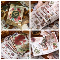 Simno 50 feuilles de stickers adhésifs Washi vintage pour scrapbooking, esthétique, collage artisanal DIY