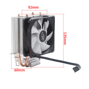 Enfriador de CPU Silencioso con 2 Tubos de Calor de Cobre y Aluminio, Conector de Pin con Rodamiento Fluido de 9 cm, Luces de Ventilador, para PC de Escritorio 775/1155 - Product Image 2