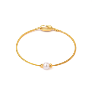 Bracelet unisexe bohème en fausses perles, plaqué or, acier inoxydable 316L, design en maille métallique, à porter tous les jours, bijoux durables - Product Image 2