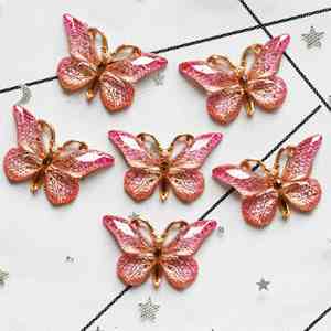 Accessoires DIY pour l'impression par estampage à chaud : Pendentif <span class=keywords><strong>papillon</strong></span>, Épingle à cheveux, Anneau à cheveux, Coque de téléphone portable, Broche, Articles en résine - Product Image 3