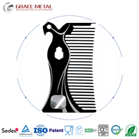 Carte multifonction 10-en-1 en acier inoxydable, en forme de robe, avec peigne de poche, miroir, lime à ongles, ouvre-bouteille, pour cadeau d'entreprise avec logo personnalisé