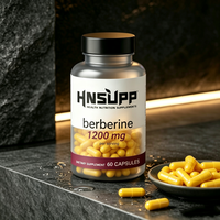 Capsules de berbérine 1200 mg, fabrication OEM, étiquette privée, approvisionnement direct d'usine, complément alimentaire à base de berbérine HCL, 60 capsules