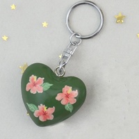 Vente en gros de haute qualité beau coeur sonore peint à la main avec porte-clés pour la décoration de cadeaux de coeur