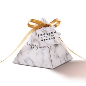 Hình tam giác cho rừng phong cách ủng hộ đám cưới Kẹo hộp sáng tạo bao bì giấy với dập cho Quà tặng đám cưới và nến - Product Image 2