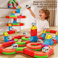 Ensemble de rails de train magnétiques en plastique BJQ OEM pour enfants de 4 à 6 ans, jouets de piste de course de voiture électrique flexible