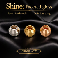 Petites perles facettes boule en or, 18k, accessoires, 18 Carat