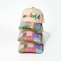 Casquettes Snapback en Coton Ajustables pour Hommes avec Broderie Personnalisée et Patch Color Block sur la Visière – Idéales pour l'Extérieur, Élégantes et Pratiques