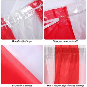 Falda <span class=keywords><strong>de</strong></span> <span class=keywords><strong>mesa</strong></span> Rectangular para fiesta, <span class=keywords><strong>de</strong></span> plástico, con rayas rojas y blancas - Product Image 2