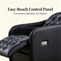 Fauteuil de lavage de luxe noir pour salon de coiffure, ergonomique, avec bac à shampoing intégré, vente en gros usine