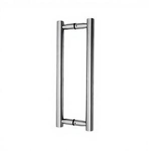 Puerta Corredera de Vidrio de Doble Cara y Madera con Diseño Minimalista Moderno y Manija para Puerta Principal con Gran Pasillo Opuesto - Product Image 4