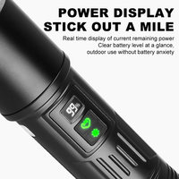 Lampe torche LED à double éclairage, bande latérale SMD, 7 modes, zoom, affichage numérique, rechargeable par Type-C, lampe tactique en aluminium