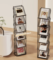 Étagère de présentation métallique sur pied, simple face, pour journaux, livres, magazines, brochures, documents, support de rangement