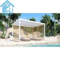 Pergola Bioclimatique Motorisée en Aluminium pour Extérieur, Écologique, Tailles Standard 3x3 3x4 4x4 3x6, Rideaux Latéraux, Finition Poudrée