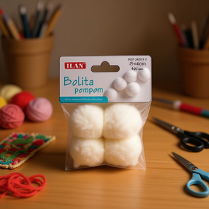 Iln White <b>Wool</b> Pompom 4 Cm <b>Craft</b> Decorations For DIY Projects - Product Image 3