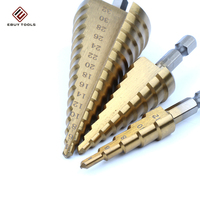 Foret multifonctionnel 3 pièces, revêtement en titane, 3-12 mm/4-12 mm/4-20 mm, forets étagés avec tige hexagonale pour acier inoxydable