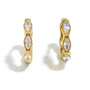 Pendientes de Piedra Natural con Diseño Geométrico Mini Ojo de Caballo, Estilo Europeo Americano de Alta Gama, Chapado en Acero Inoxidable 18K, Moda de Lujo Ligero - Product Image 6