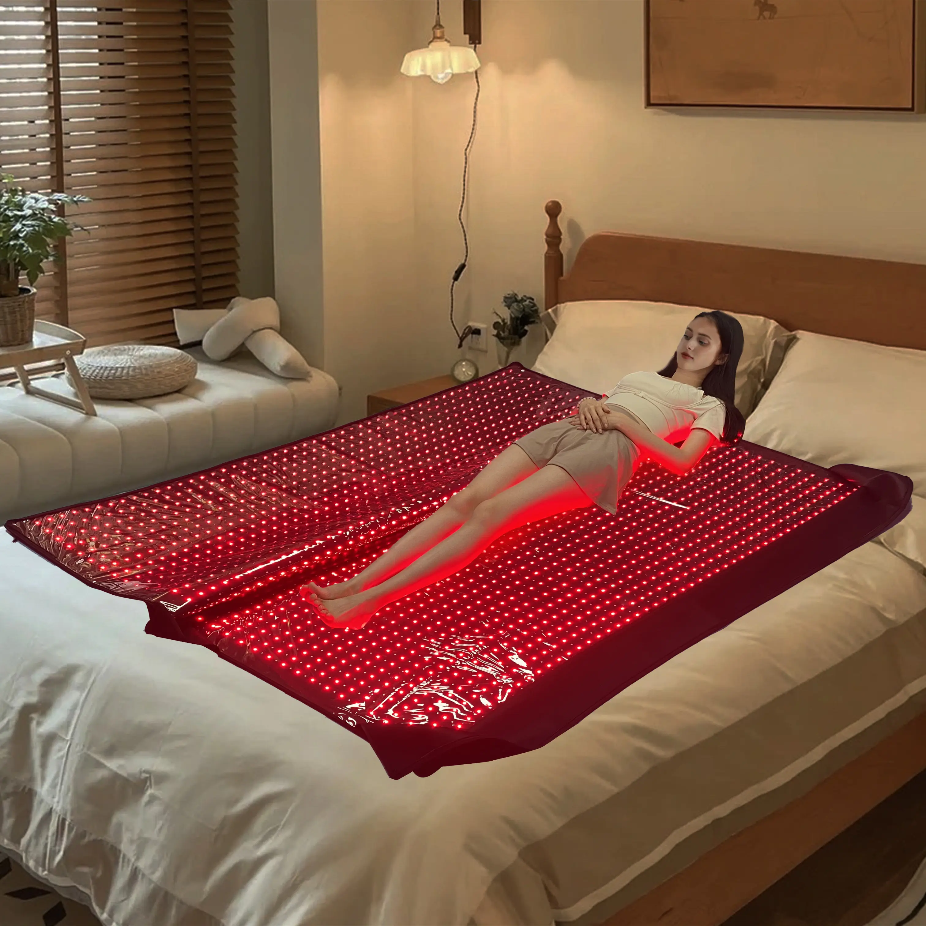 69*35inch Shanglaite Red Light Near Infrared Full Body Treatment Red Light Therapy Sleeping Bag Sauna Bag 3600pcs