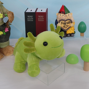 Peluche <span class=keywords><strong>Axolotl</strong></span> Vert Kawaii en Coton Rembourré, 10,8 Pouces, avec Yeux Noirs en Plastique, Jouet Souriant de Dessin Animé, Cadeau Salamandre - Product Image 2