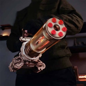 Robotime <span class=keywords><strong>Rokr</strong></span> Tiktok Hot Selling 3D Wooden Puzzles LQA01 Rotating-Barrel Machine Gun Rubber Band Gun Toys - Product Image 3