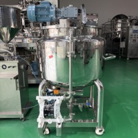 XINYOU 200L Machine de mélange de liquides industrielle mobile à double enveloppe chauffée électriquement pour émulsifier le shampoing et les démaquillants