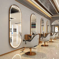 Miroir de salon de coiffure à LED, grand miroir mural de style barbier, pour le maquillage et la beauté, vente chaude