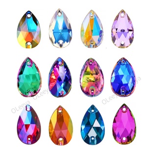 Cristales de Vidrio Biselados de Alta Calidad de Fábrica Oleeya, Cristales AB en Forma de Lágrima con Reverso Plano, Cristales de Colores para Coser, Strass Grandes para Ropa - Product Image 2