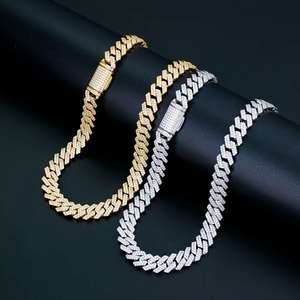 Cadena Cubana de Moissanita Color DEF, Chapado en Oro sobre Plata de Ley 925, Collar para Hombre, Versátil para Combinar con Diferentes Estilos de Ropa - Product Image 2